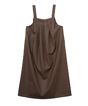 FAUX LEATHER TUCK DRESS