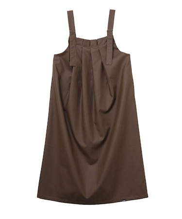 FAUX LEATHER TUCK DRESS