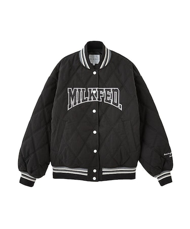 SATIN LOGO PATCH QUILTED JACKET