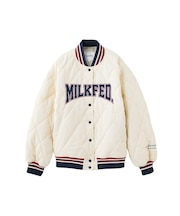 SATIN LOGO PATCH QUILTED JACKET