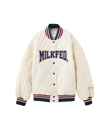 SATIN LOGO PATCH QUILTED JACKET