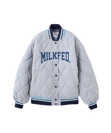 SATIN LOGO PATCH QUILTED JACKET