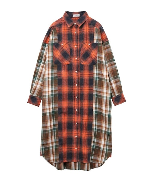 WASHED PANEL SHIRT DRESS