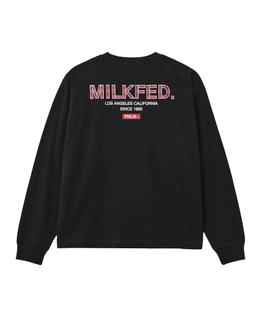 MILKFED. PLAID LOGO L/S TEE