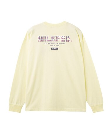 MILKFED. PLAID LOGO L/S TEE