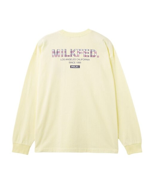MILKFED. PLAID LOGO L/S TEE