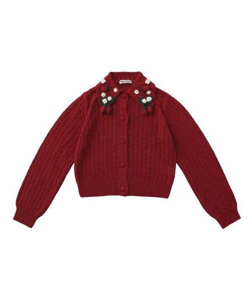 STRAWBERRY KNIT CARDIGAN｜ミルクフェドの通販｜&mall（アンドモール