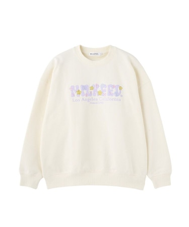 BLOOMING FLOWER EMBROIDERY SWEAT TOP