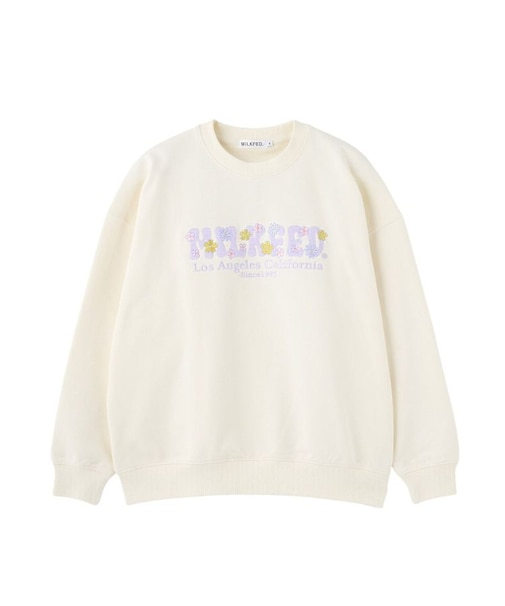 BLOOMING FLOWER EMBROIDERY SWEAT TOP