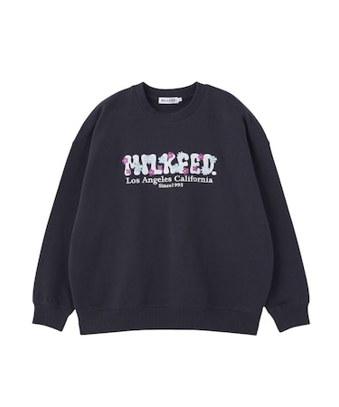 BLOOMING FLOWER EMBROIDERY SWEAT TOP