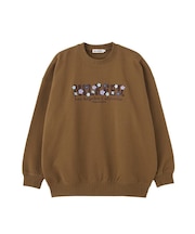 BLOOMING FLOWER EMBROIDERY SWEAT TOP