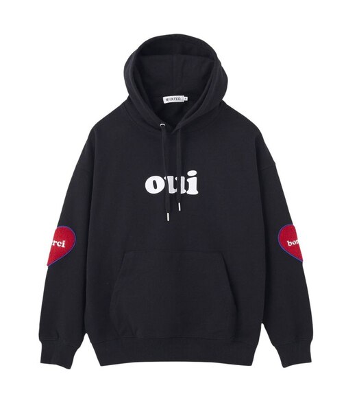 HEART ELBOW PATCH SWEAT HOODIE