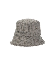 TWEED FRINGE BUCKET HAT