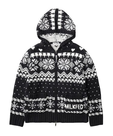 SNOW PATTERN COWICHAN KNIT JACKET