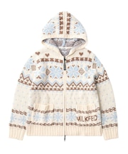 SNOW PATTERN COWICHAN KNIT JACKET
