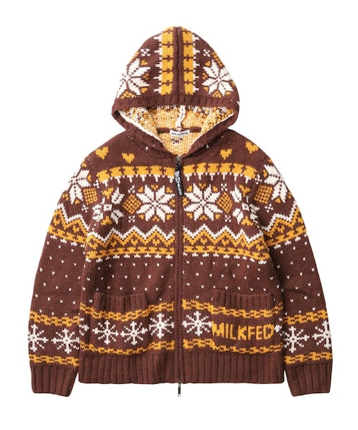 SNOW PATTERN COWICHAN KNIT JACKET