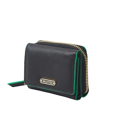 LOGO TRIFOLD LEATHER WALLET