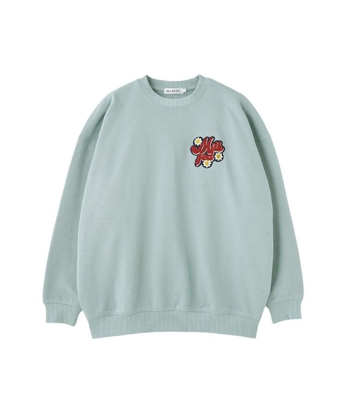 FLOWER LOGO CHENILLE EMBROIDERY SWEAT TOP