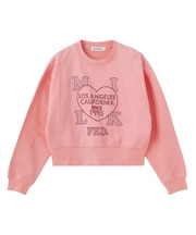 STITCHED HEART LOGO SHORT CREW SWEAT