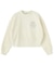 HEART RIBBON EMBLEM SHORT CREW SWEAT