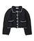 OPEN COLLAR CONTRAST TRIM KNIT CARDIGAN