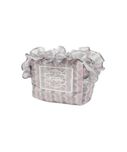 STRIPED FLOWER QUILTED POUCH