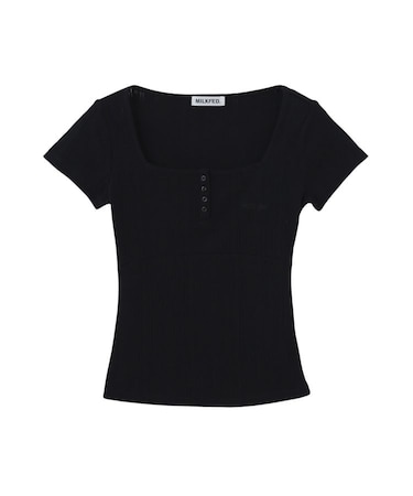 HENLEY NECK S/S TOP