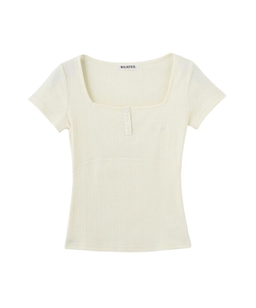 HENLEY NECK S/S TOP