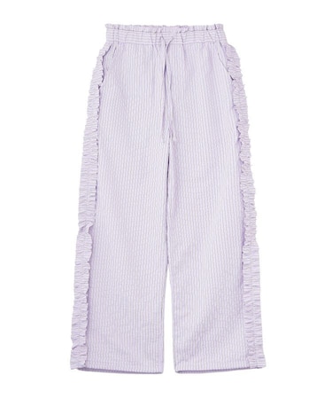 STRIPED RUFFLE PANTS