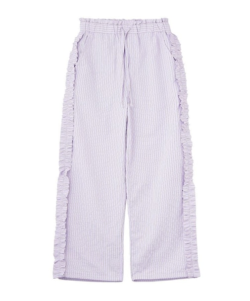 STRIPED RUFFLE PANTS