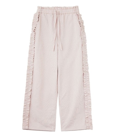 STRIPED RUFFLE PANTS