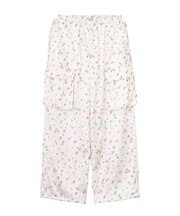 FLORAL PATTERN SATIN CARGO PANTS