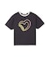 HEART LOGO FLOCK PRINT RINGER TEE