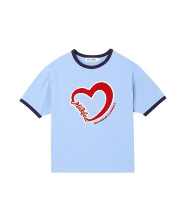 HEART LOGO FLOCK PRINT RINGER TEE