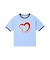 HEART LOGO FLOCK PRINT RINGER TEE