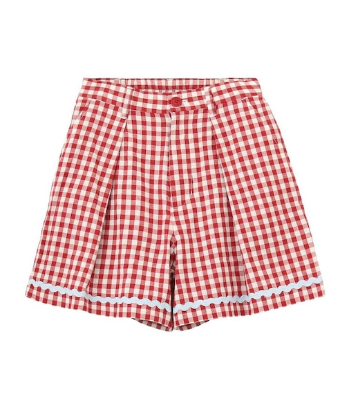 TRIMMED GINGHAM CHECK SHORTS