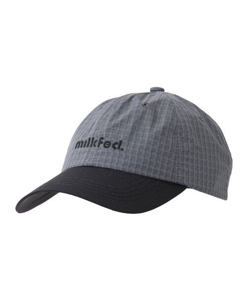 CUT OUT LOGO PLAID NYLON CAP