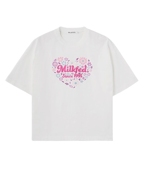 HEART FLOWER EMBROIDERY S/S TEE