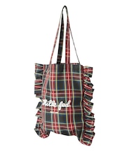 FRILLED TARTAN TOTE BAG