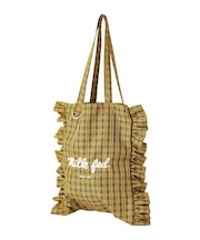FRILLED TARTAN TOTE BAG