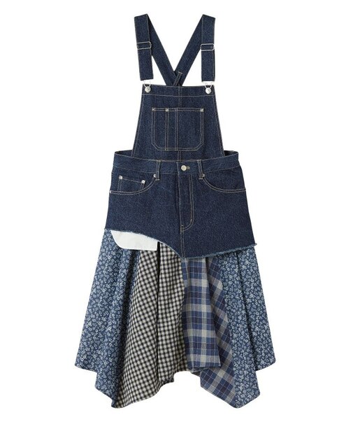 PATCHWORK OVERALL SKIRT