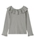 2WAY RUFFLE COLLAR STRIPED L/S TOP