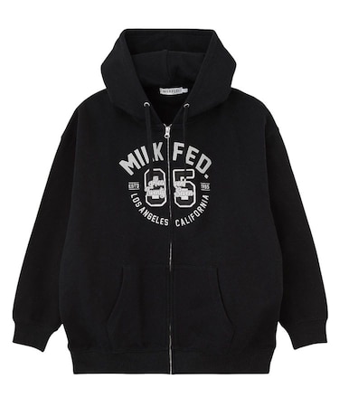 COLLEGE LOGO PATCH ZIP UP HOODIE