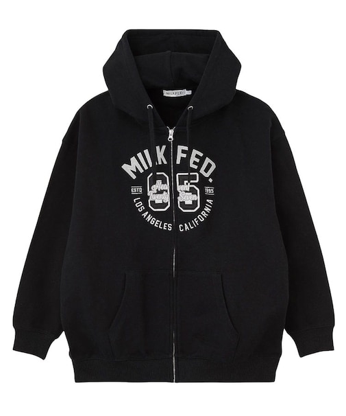 COLLEGE LOGO PATCH ZIP UP HOODIE