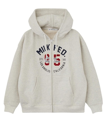 COLLEGE LOGO PATCH ZIP UP HOODIE