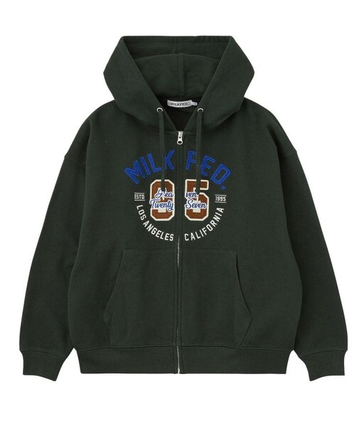 COLLEGE LOGO PATCH ZIP UP HOODIE
