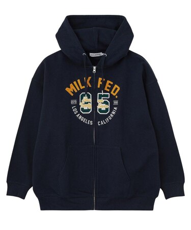 COLLEGE LOGO PATCH ZIP UP HOODIE