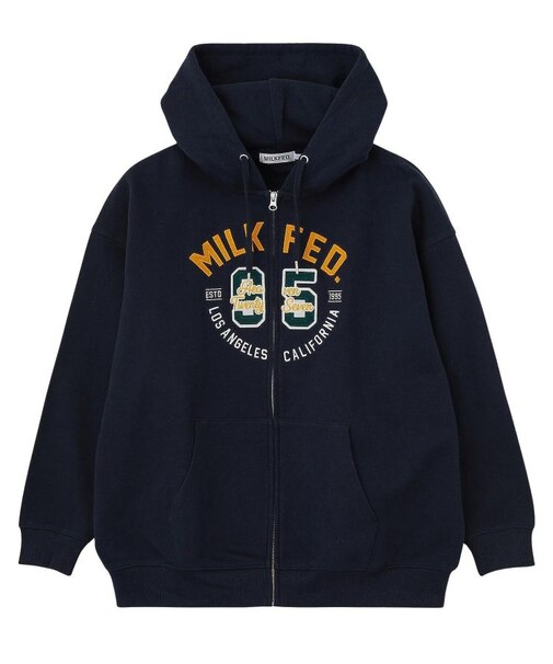 COLLEGE LOGO PATCH ZIP UP HOODIE