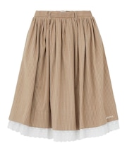 LACE HEM STRIPED SKIRT