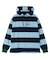 CONTRAST RIB STRIPED HOODED TOP
